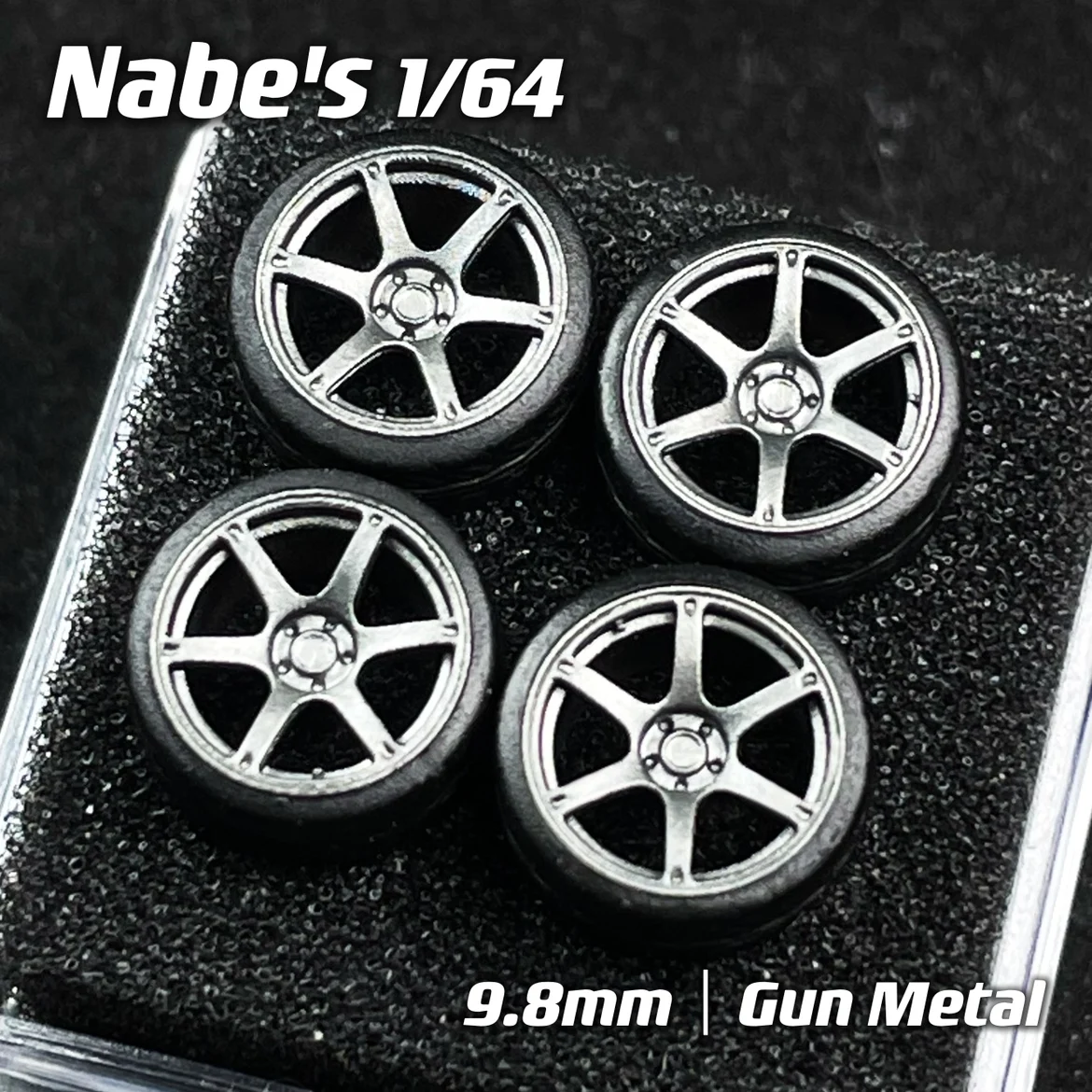 4pcs(1set) 1/64 Chika/ Nabes Wheels 8.9mm 9.7/9.8mm Tires