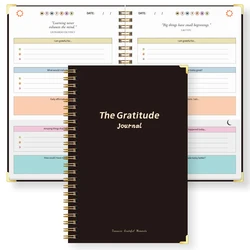 Gratitude & Mindfulness Spiral Journal for Positive Thinking and Mood Tracking (Black)