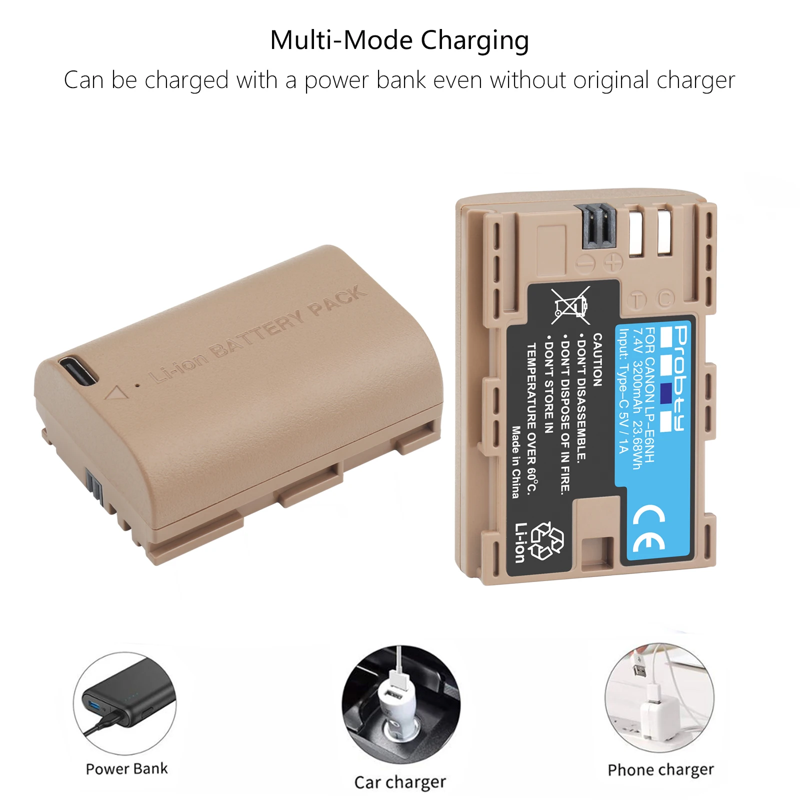 R R5 R6 5DS 6D 7D 60D 70D 80D 90D, 3200mAh, LP-E6NH
