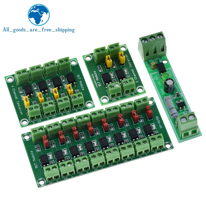 Module Convertisseur De Tension Optocoupleur 4 Bits - Isolation Signal PLC, Conversion Niveau PNP/NPN | Carte électronique 72x55 Mm