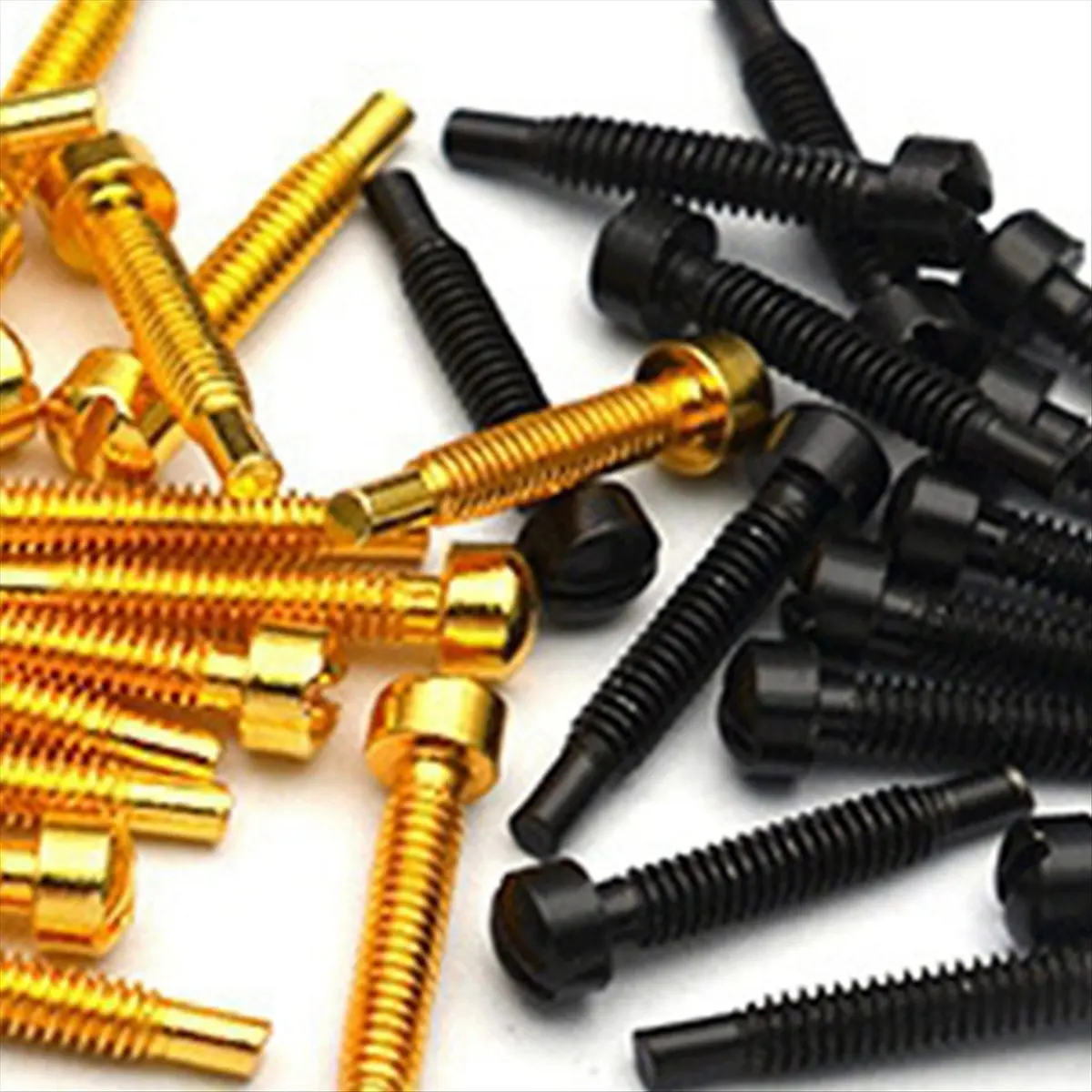 (AD12) 50개 픽업 메탈 핀-원워드 클로징 3x21MM/5.0MM (직경 3.0MM) 기타 픽업 부품 나사봉 골드
