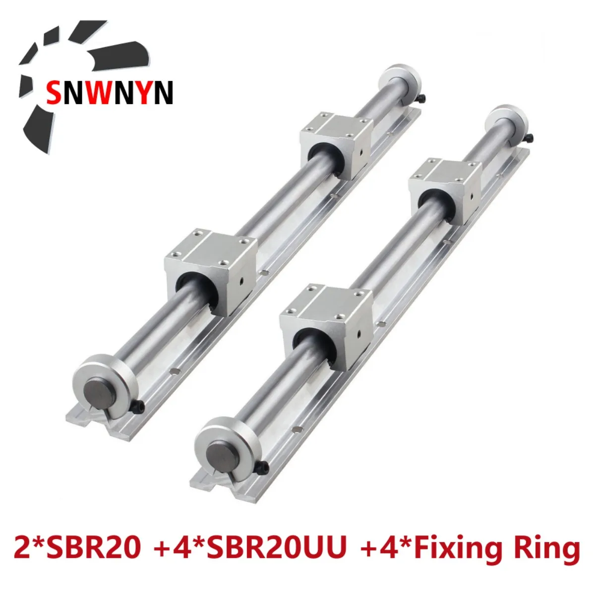 SUOFEILAIMU 2 Pièces SBR25 300 400 500 600 800 1000 1200 1500 Mm Rail De Guidage Linéaire OD 25 Mm 4 Pièces SBR25UU Pour Pièces CNC (couleur : 1200 Mm