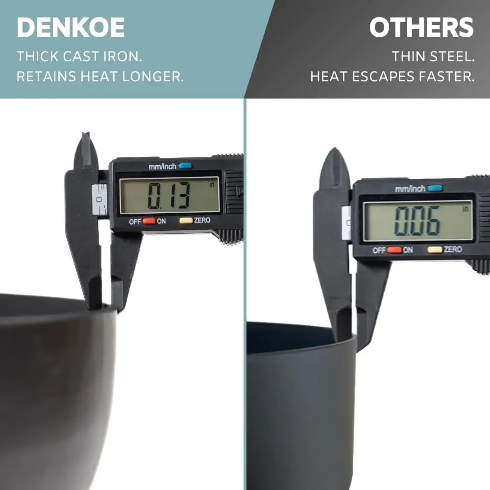 NEW-32 Inch Cast Iron, Round Fire Pit Table with Fire Pit Grill, Extra Thick, Heavy Duty Fire Bowl, Deep Outdoor Firepit, Wood