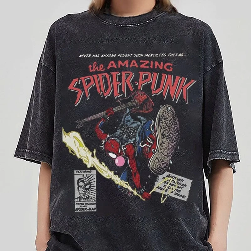 トップス 90's Spiderwed t-shirt Vintage 1990's Spider X Spiderweb Goth Punk AOP Cotton T