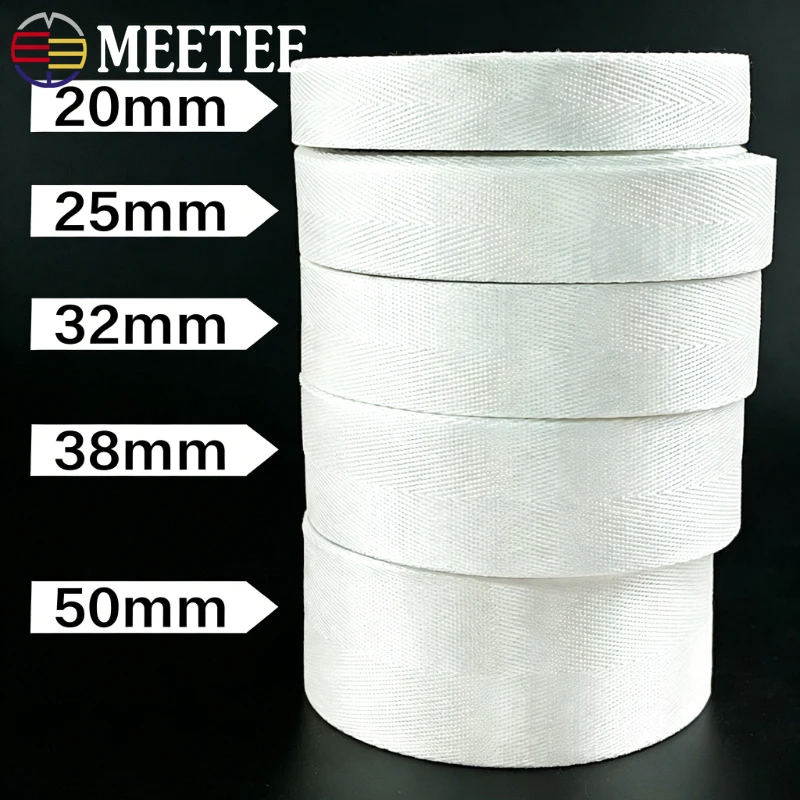 5/10M 미티 20-50mm 나일론 웨빙 가방 어깨끈 수하물 스트랩 바이어스 밴딩 애완동물 목줄 스트랩 DIY 바느질 액세서리