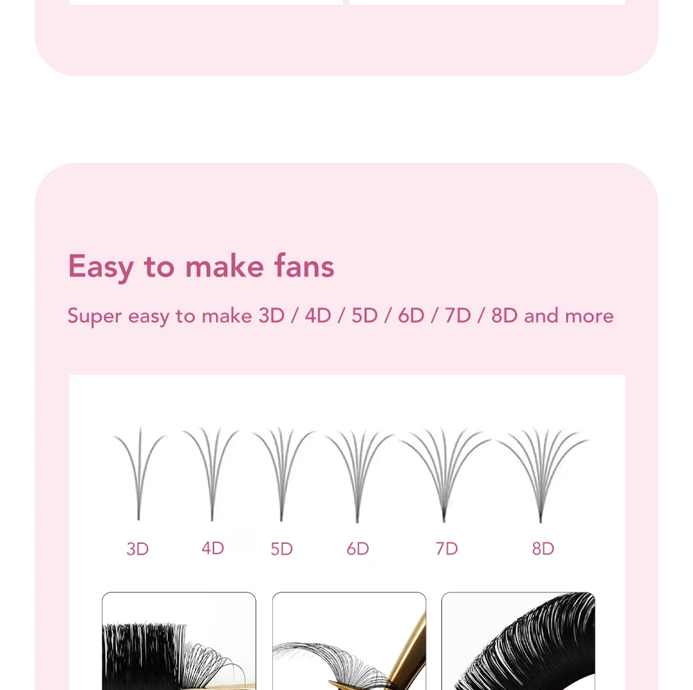 DIYDAY Easy Fanning Eyelash Extension Matte Black Camellia Lashes Extensions Soft Mink Easy Fan Volume False Eyelashes Supplies