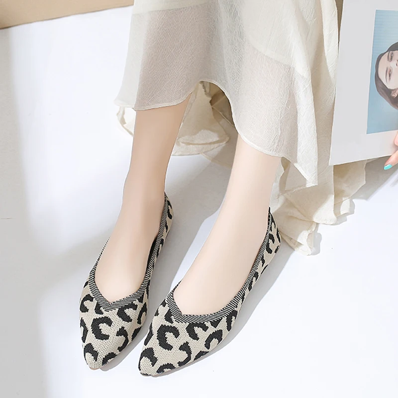 Women Fashion Slip On Mesh Loafers Breathable Stretch Ballet Flats