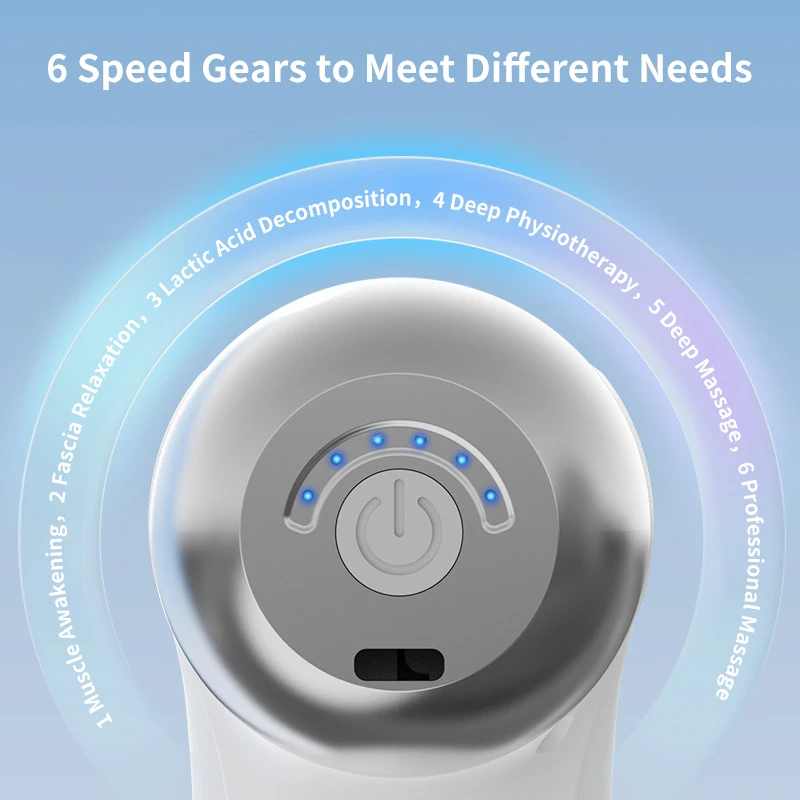 1 Pcs Random Color 6 Speed Mini Massage Gun 3-head Big Area Deep Tissue Percussion Relieve Fatigue Wireless Electric Massage Gun