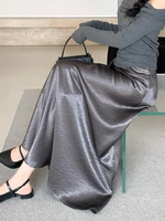 Plus Size Satin Half-Body Skirt Female 2026 Spring New Korean Fashion Temperament Elegant Solid Casual A-line Skirts - Image 5