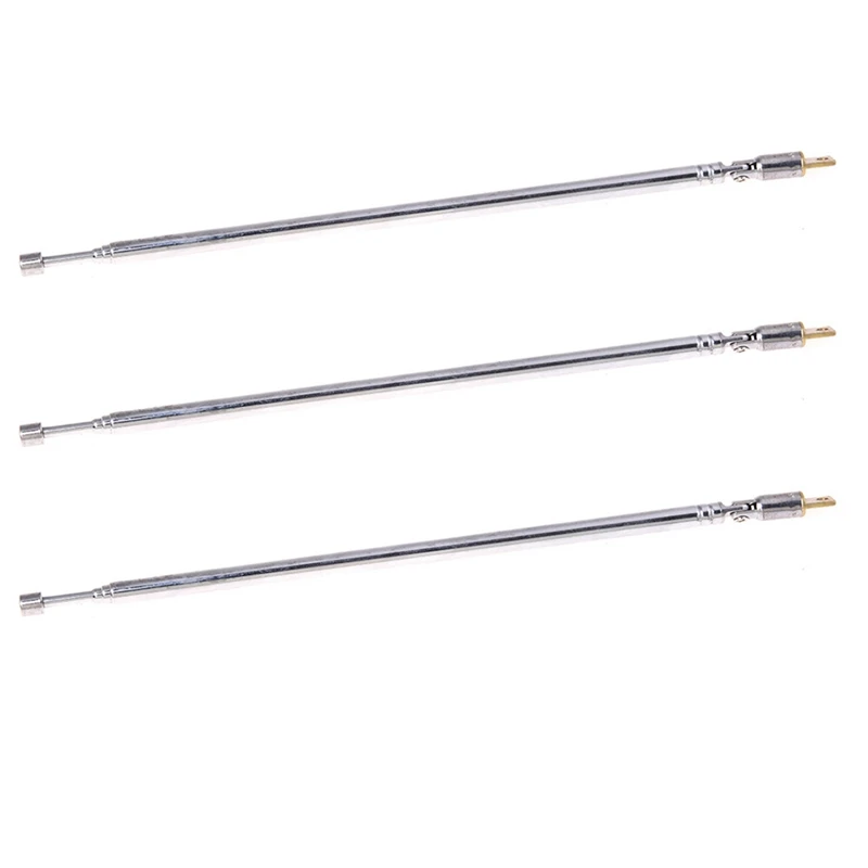 

3X, 62Cm Long 4 Sections Radio Control AM FM Radio TV Telescopic Antenna