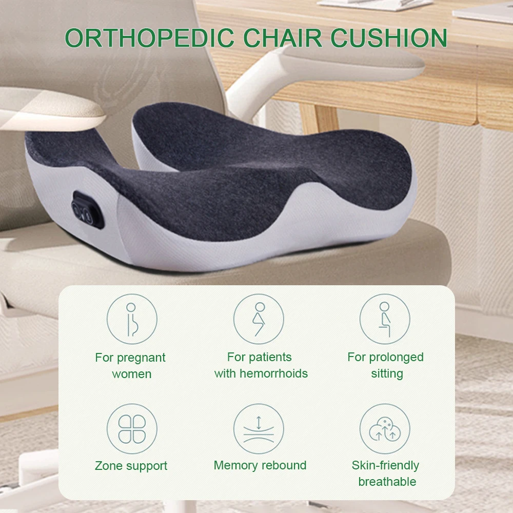 Electric Massage Cushion Vibration Massage Chair Cushion Buttock Massager Hip Massage Mat Waist Support Lumbar Pillow masajeador
