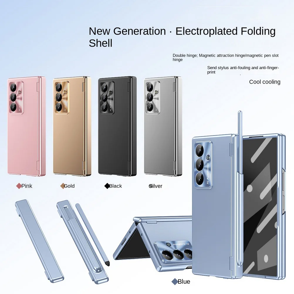 Premium Double Magnetic Hinge Case with Tempered Glass Protection