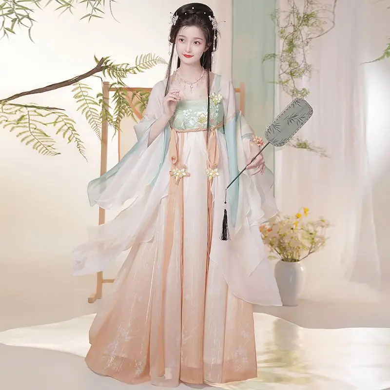 

Yourqipao Hanfu Dress Women Large Ancient Chinese Traditional Embroidery Hanfu Cosplay Costume Dance Dress Blue Hanfu Dress
