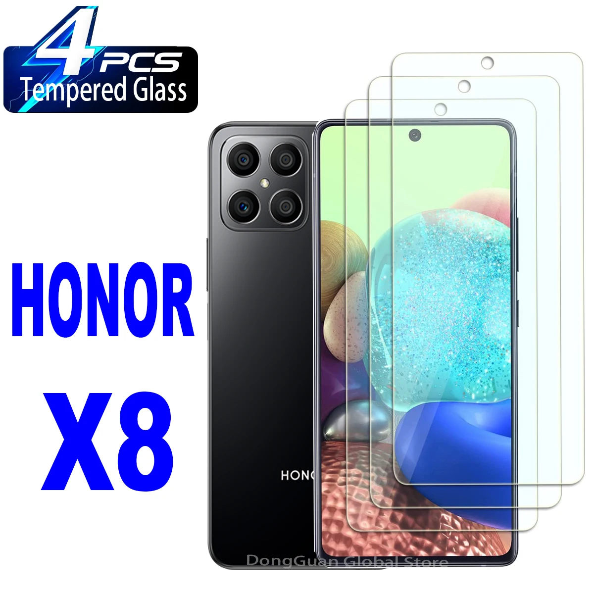 

2/4Pcs Tempered Glass For HONOR X8 Screen Protector Glass Film