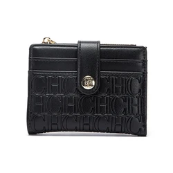 Sleek Two - Fold Card Holder - Modern Minimalist Wallet (Black)