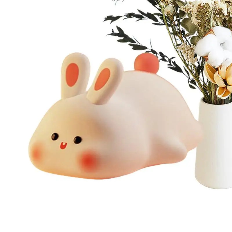 

Силиконовая Ночная лампа в виде кролика, сенсорные лампы для спальни, сенсорная прикроватная лампа, 3 режима, силиконовый перезаряжаемый дизайн в виде кролика