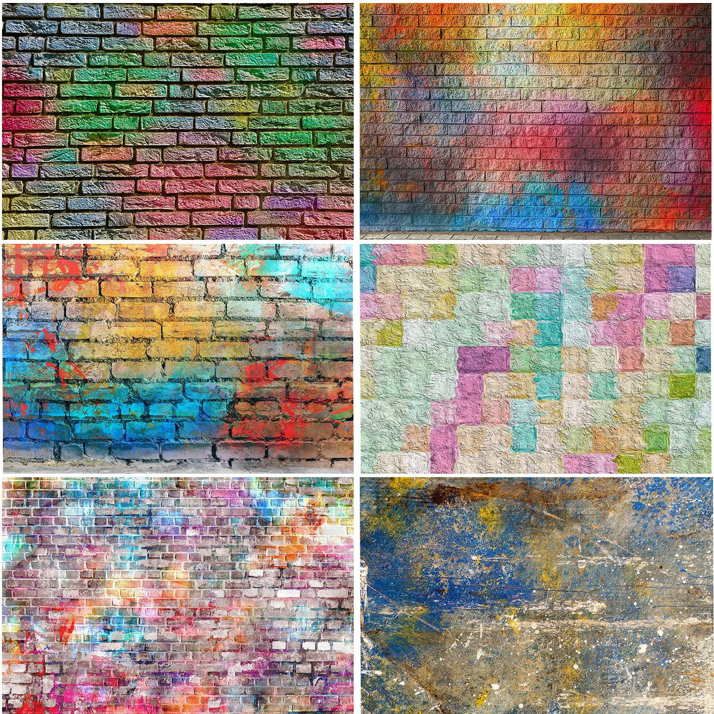 

Photography Background Old Shabby Brick Colourful Wall Texture Pattern Party Portrait Decor Photographic Backdrop Photo Studio