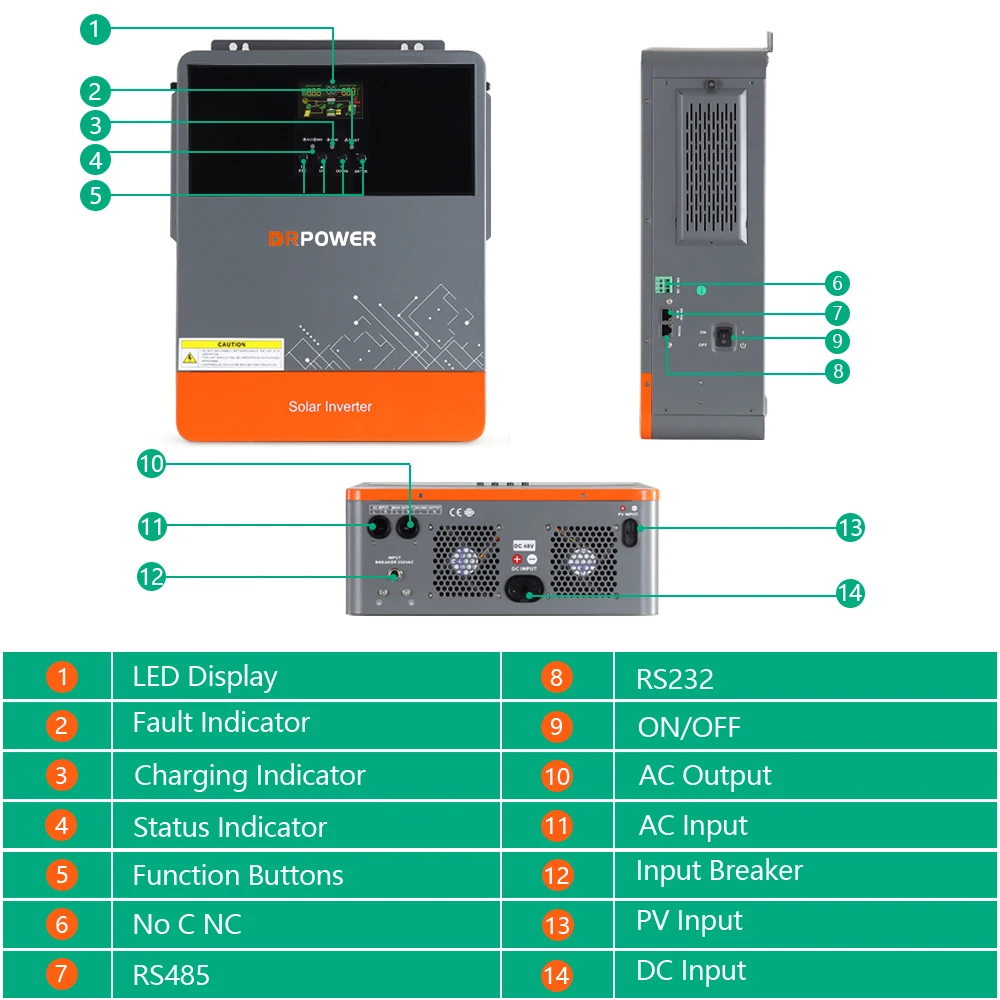 ECOSUN 6200 واط 48 فولت الشمسية الهجين