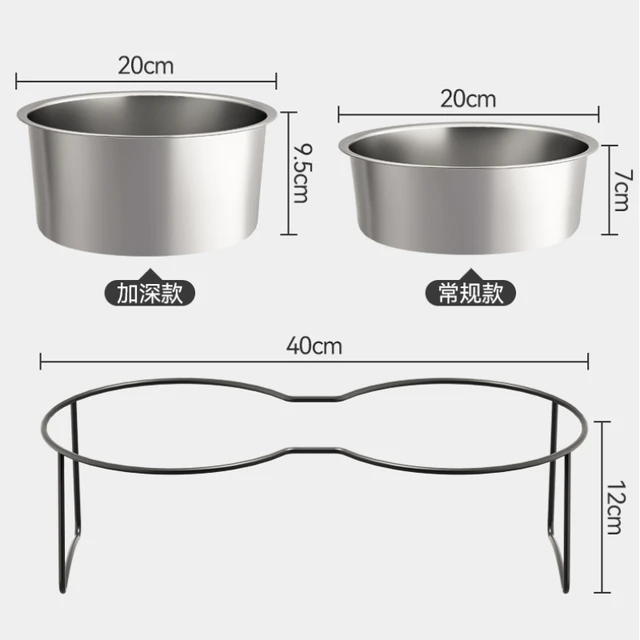 Large Stainless Steel Dog Slow Food Bowl with Thickened Stand Elevated  Pets Products Supplies Feeders Accessories Tip Proof 6