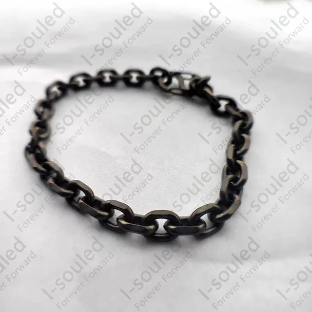 Mens Steel Stripes Link Chain Bracelet with Marine Anchor Click-on Clasp,  Old Metal Finishing – COOLSTEELANDBEYOND Jewelry