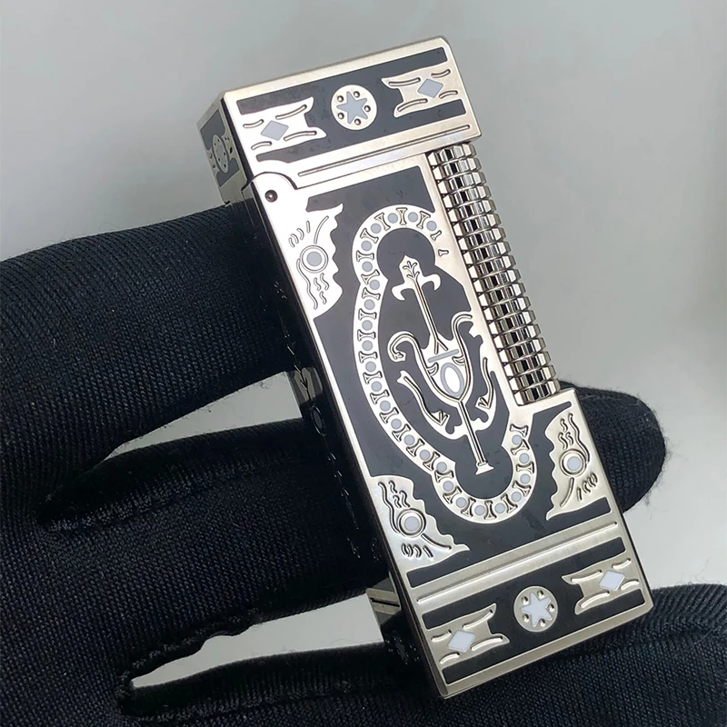 

100% Brand New Light luxury retro lighter bright tone Seiko pure brass windproof inflatable cigarette lighter smoking with box