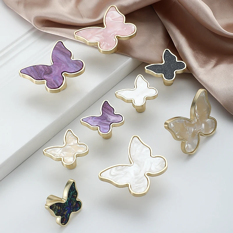 Drawer Cabinet Furniture Kitchen Handles Butterfly Shape Zinc Alloy