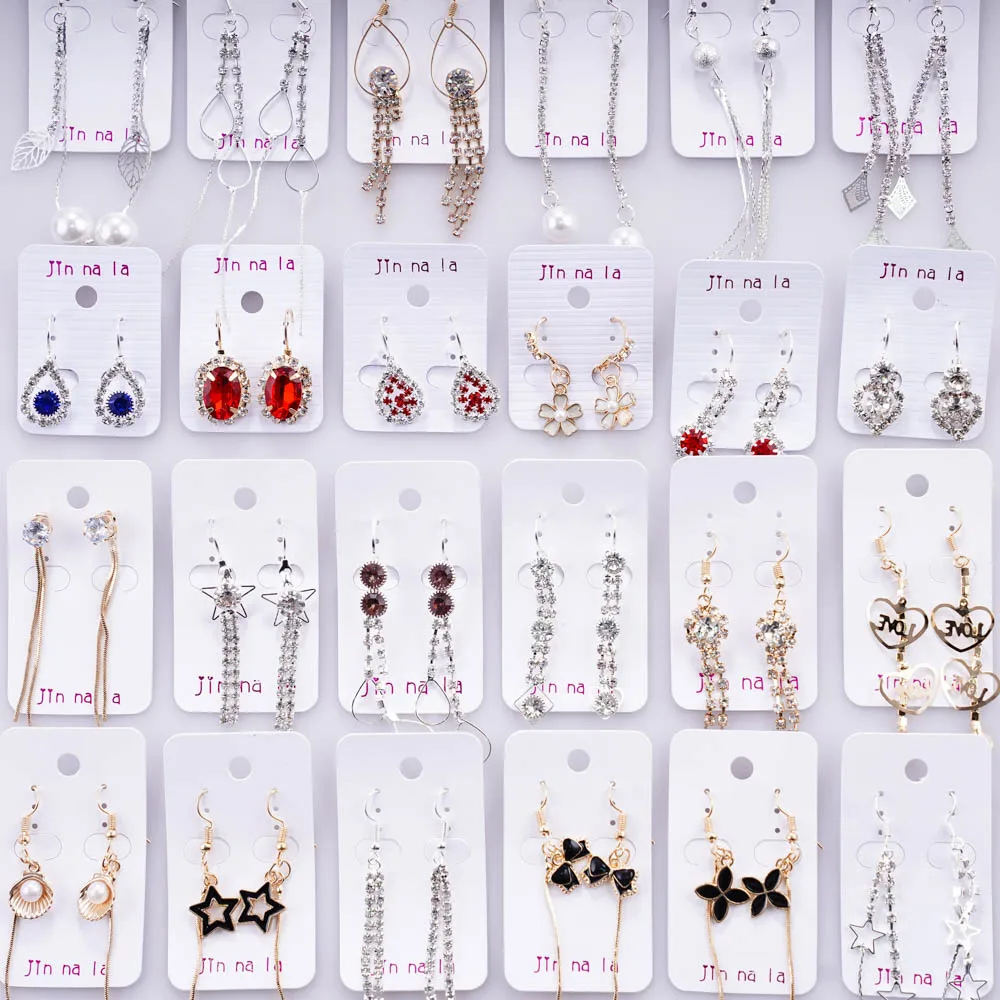 20 paare/los Mode funkelnden Stern Liebe versilbert Stud Creolen Schmuck für Frauen Mädchen süßes Geschenk – Detail 10