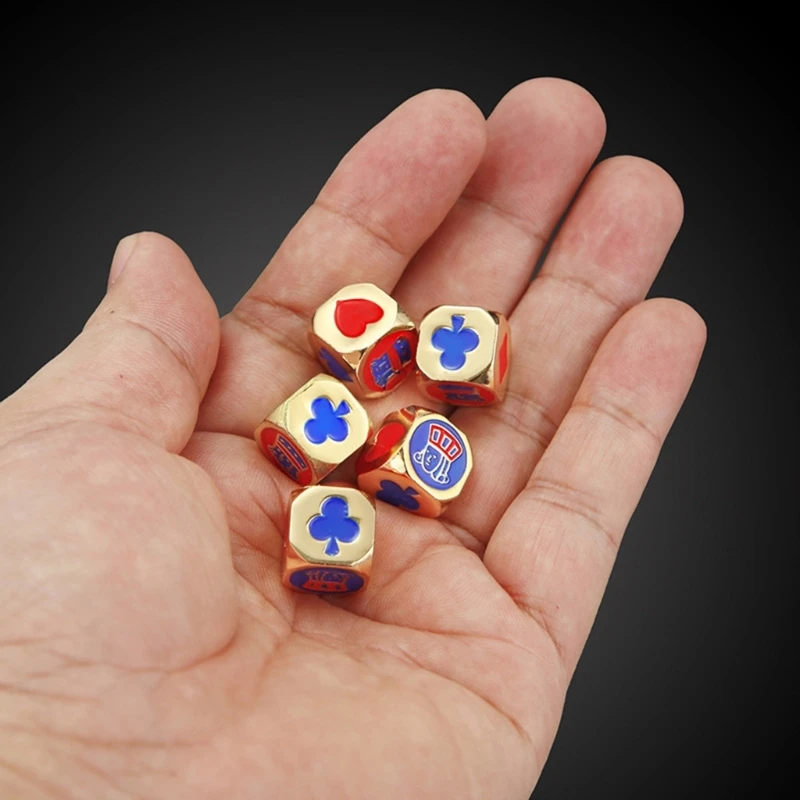 Standard Six Sided Dices 4 Pcs/Set Games Dices Solid Metal Poker
