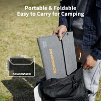 MHPOWOS – panneau solaire pliable 80W, alimentation Portable avec 4 Ports (DC/USB-C/2xUSB-A) et connecteur 7 en 1 pour sauvegarde d'urgence 2