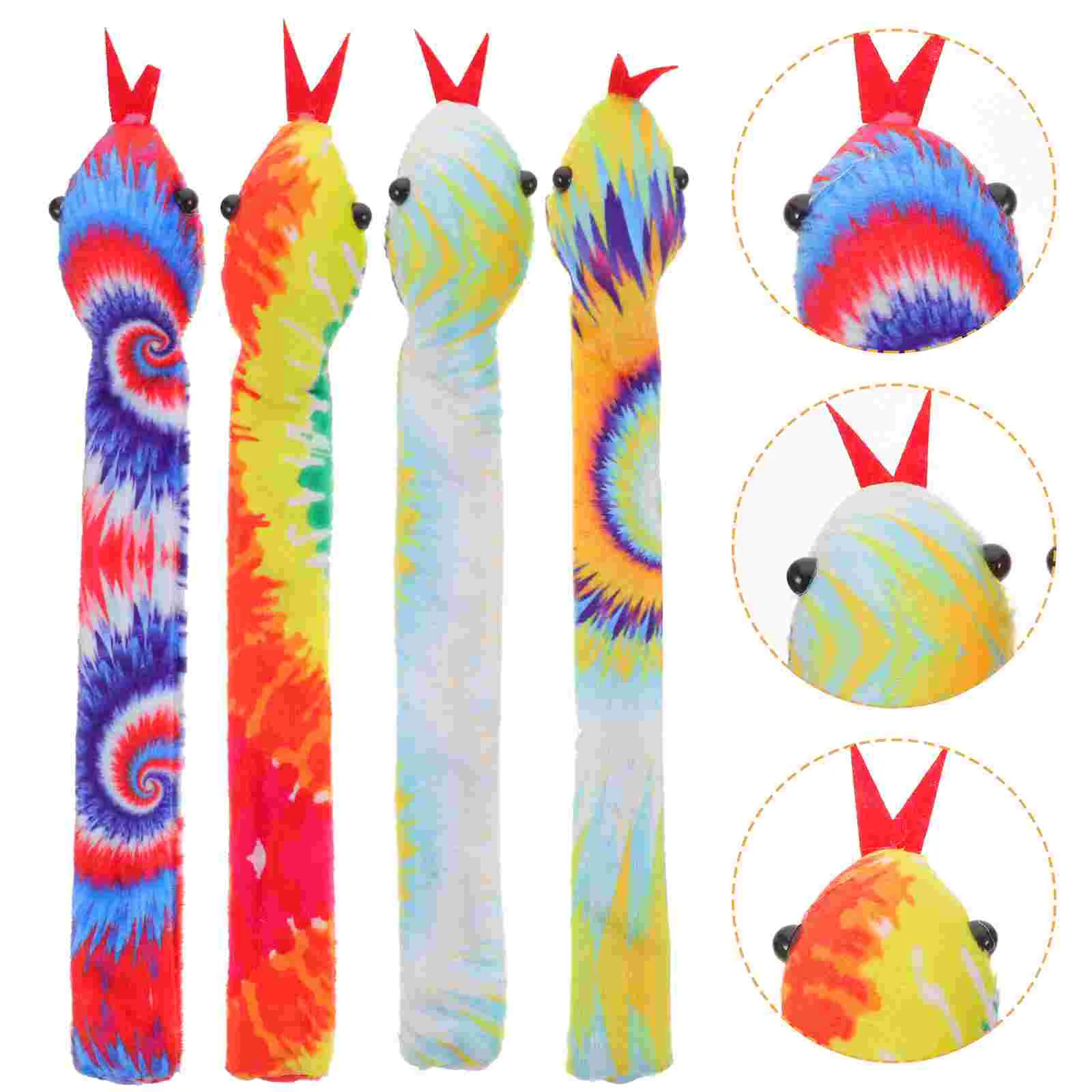 4 Pcs Snake Ring Children Snap Wristbands Plush Toy Slap Bracelets Children&rsquo;s Toys Halloween Baby