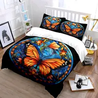 Ensemble de verrerie vitrailée motif papillon, exquis ensemble de literie en trois pièces, cadeau pour enfants et adultes 1