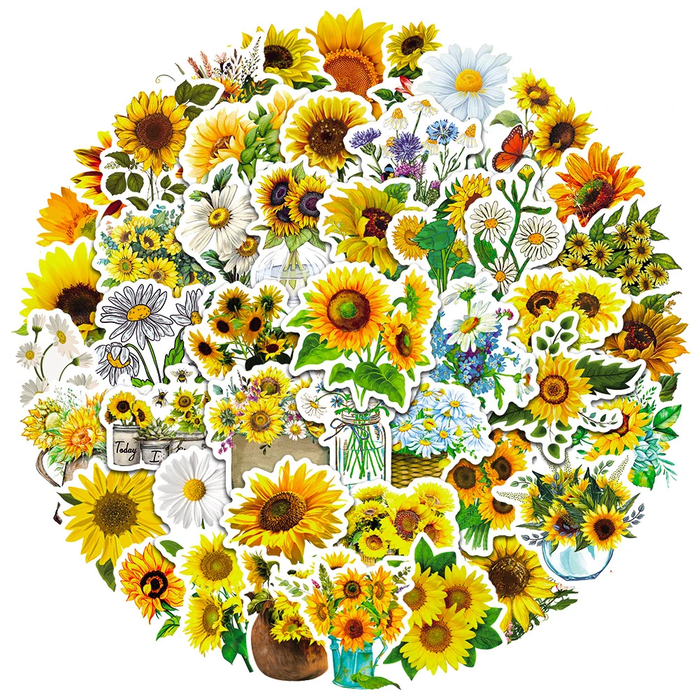 10/30/50PCS Cute You Are my Sunshine Sunflower Graffiti Stickers Cartoon Decal Scrapbook Laptop Phone Decoration Sticker Kid Toy