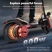 Trottinette électrique Moteur 800W Batterie 48V13AH Siège amovible Trottinette électrique adulte Pneu 10 pouces Trottinette tout-terrain pliable pour trajets urbains 6