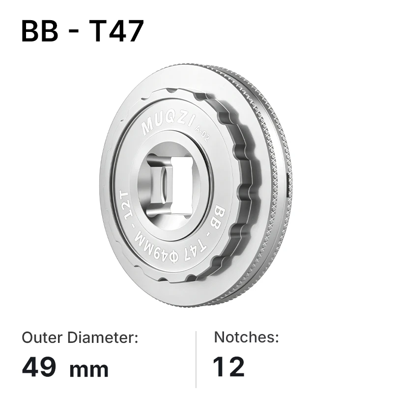Advanced Bicycle Bottom Bracket Installation & Removal Tool - 12/16-Notch, 49-53mm Adjustable Range