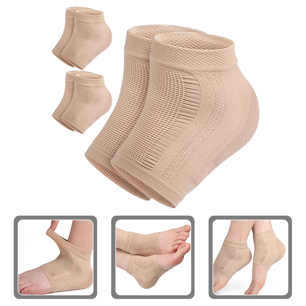 

3 Pairs Moisturized Heel Gel Socks Heel Elastic Cover Portable Heel Socks Comfortable Heel Sleeves