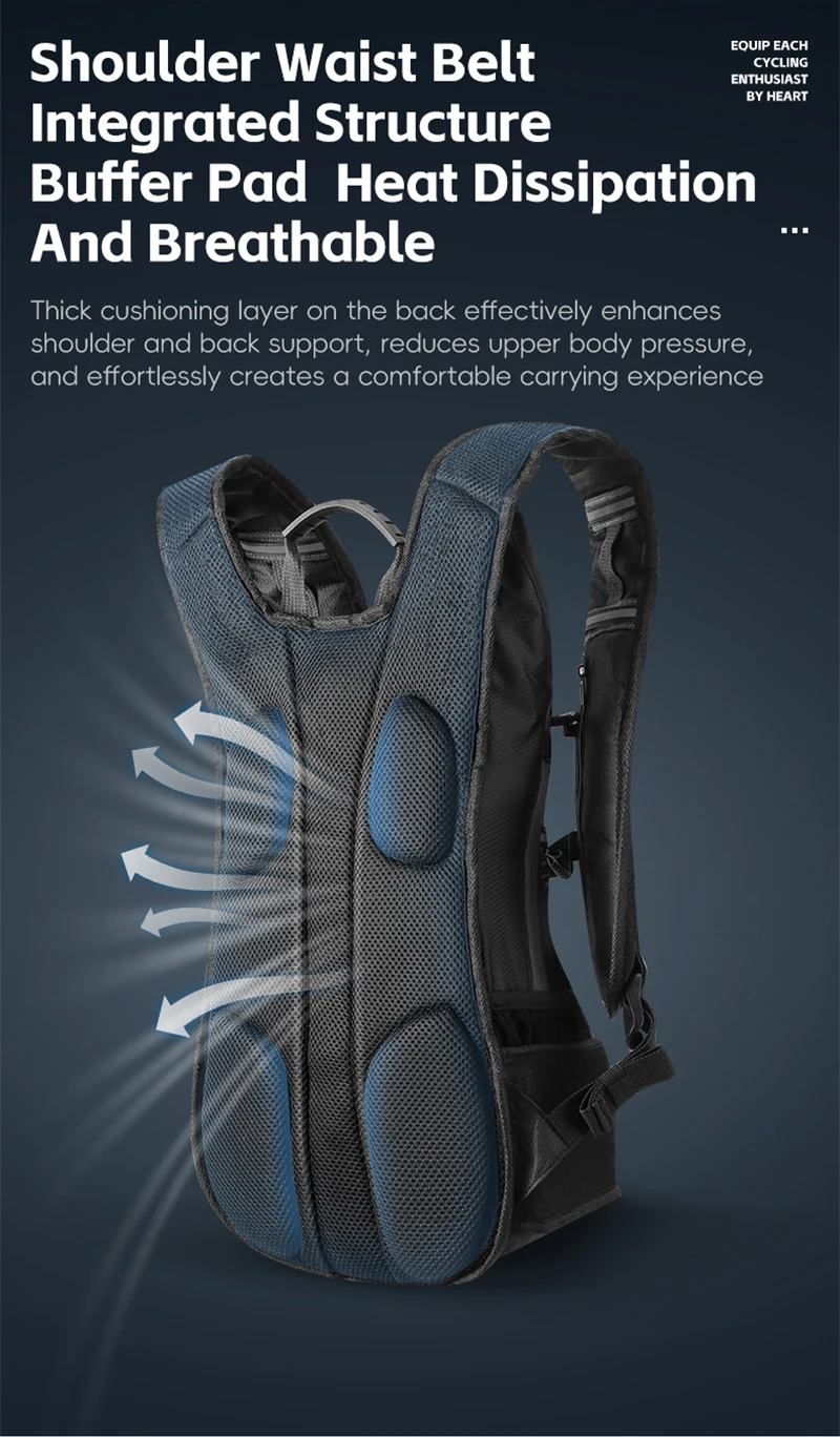 WEST BIKING 16L Hydrations-Rucksack mit 2L BPA-freiem TPU-Wasserbehälter für Laufen, Wandern, Outdoor-Sport, Fahrradzubehör – Detail 14