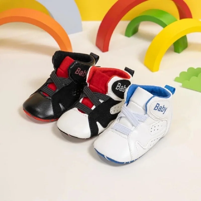 Baby Basketball Shoes 3 Colors High Top Casual Sneakers Soft Sole Anti-slip Infant First Toddler