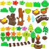 Duploes Big Size Building Block Plant Fruit Accessorie Flower Grass Tree Stump Adornment Farm  Large Plates Brick Duploes Toy 2