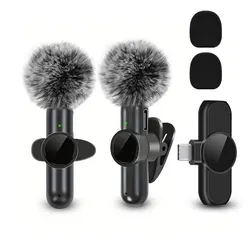 Compact Wireless Lavalier Microphone for Live Streaming and Recording (2in1 For Type - C)