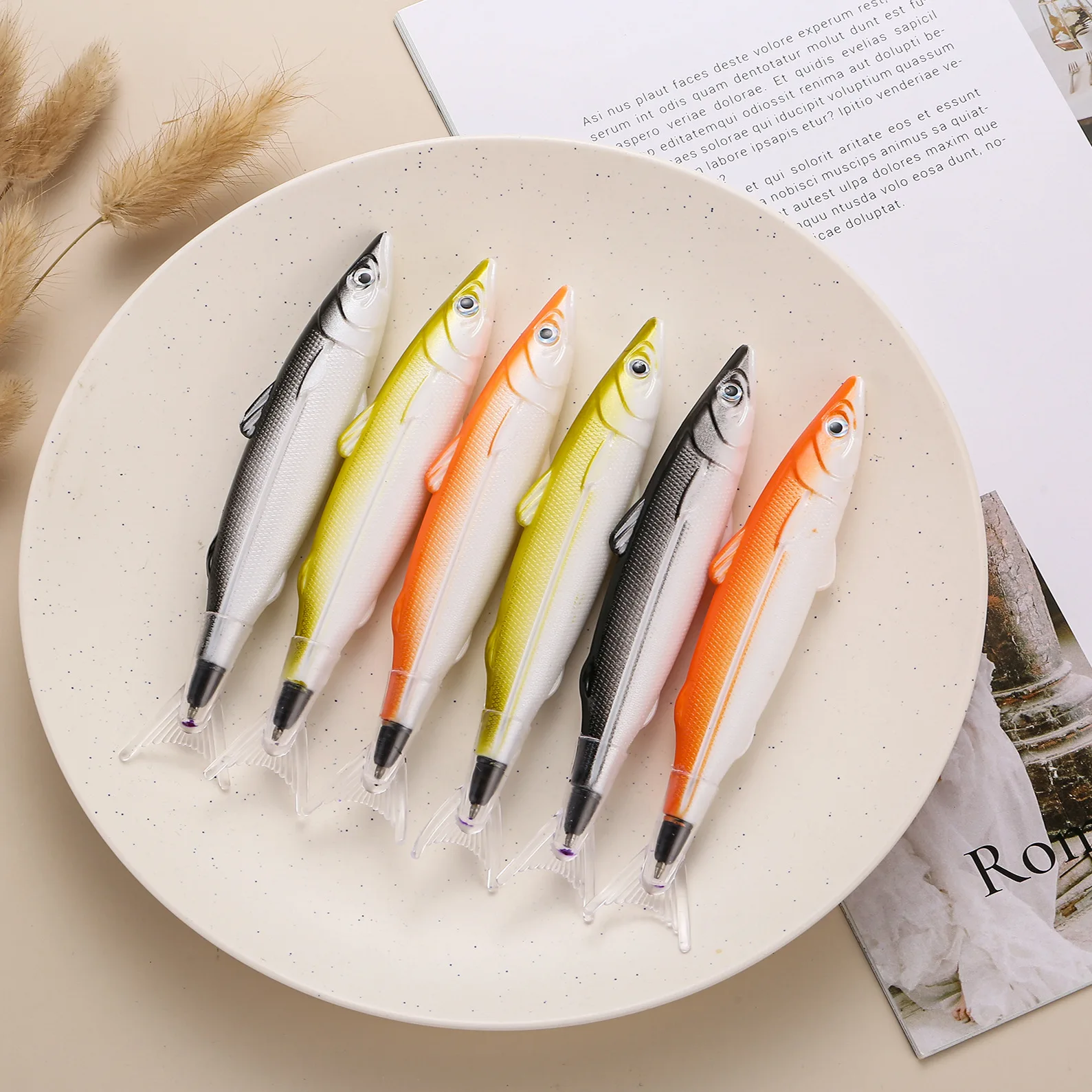 4Pcs Ballpoint Pens Fish Pen Black Ink Smooth Writing for School Office Home, Fun Pens Desk Accessories and Office Supplies 5