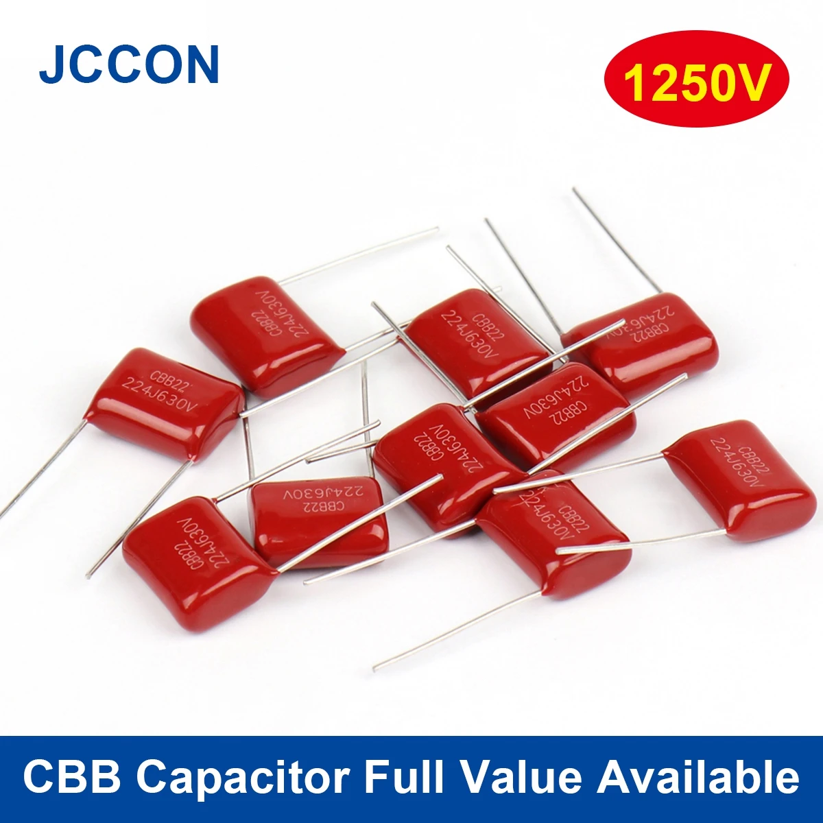 

10Pcs 1250V CBB Polypropylene Film Capacitor P10/P10 105 152 103 183 222 335 392 472 562 682 822 CBB Capacitors