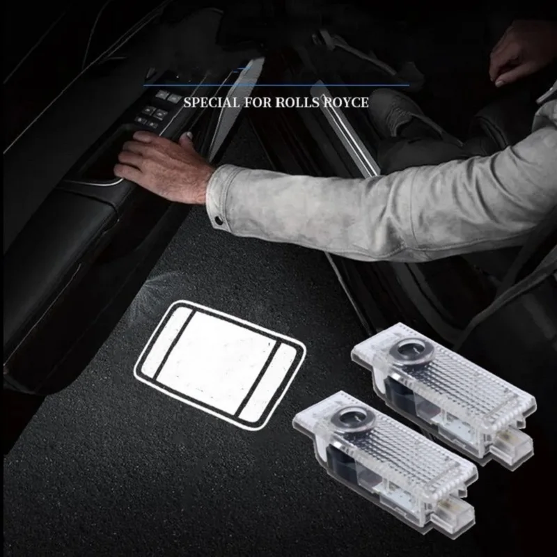 2 Pezzi Per Rolls-Royce Cullinan Led Door Quartz Glass Hd Proiettore Senza Dissolvenza Ghost Welcome Light