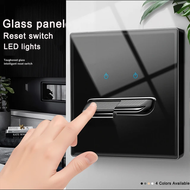 อังกฤษภาษาฝรั่งเศสคํามาตรฐานกระจกนิรภัยสวิทช์ซ็อกเก็ตไฟแสดงสถานะรีเซ็ตตัวเอง 1 2 3 4 GANG Wall แผง Outlets 2 ซ็อกเก็ต USB 1