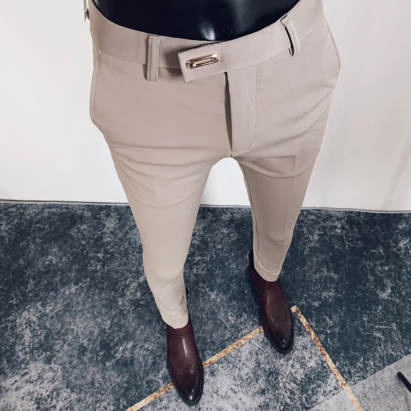 Spring Summer Men Casual Business Formal Pants Slim Fit Solid Color Formal Office Social Trousers Men's Wedding Party Suit Pant business pants suit pants men pants