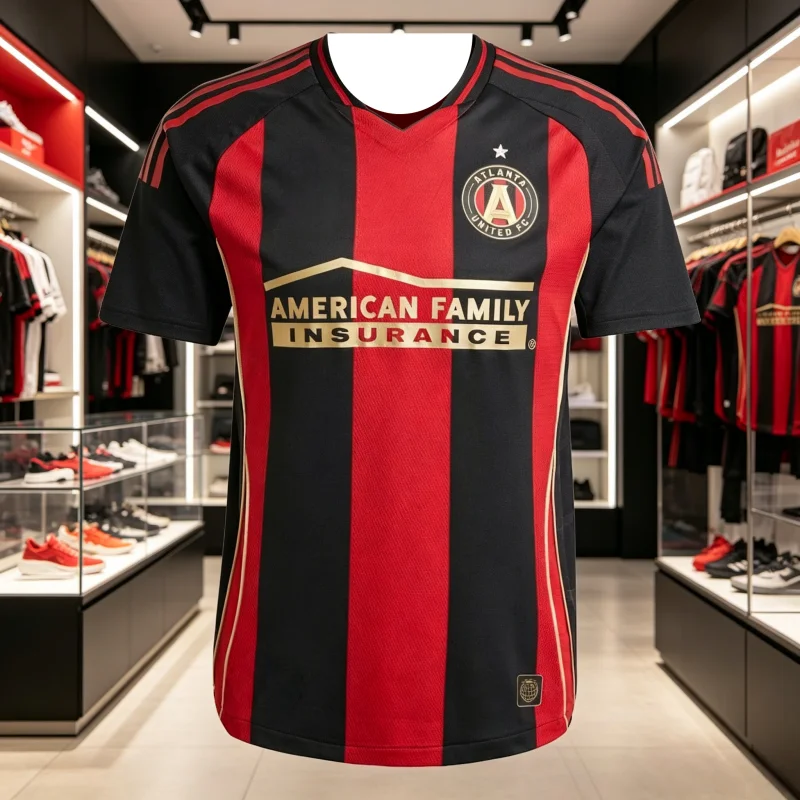 26-27 Neues Atlanta United Fan Custom 3D-gedrucktes Modisches Sport-Atmungsaktives Schweißableitendes Kurzarm-Eltern-Kind-T-Shirt