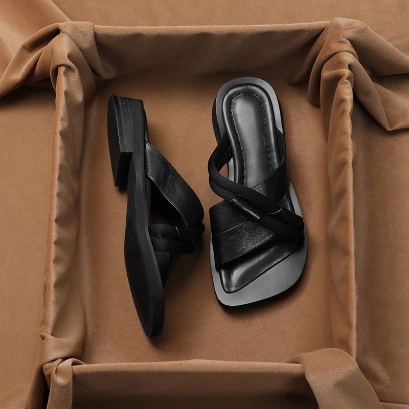 

Новинка 2023, сандалии на плоской подошве, женская обувь, толстые тапочки, модная пляжная повседневная женская обувь