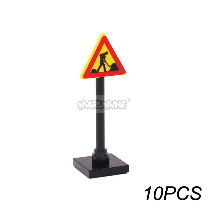 Traffic Road Sign Light & City Street View Building Accessories Kit