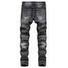 Men's New Casual Motorcycle Jeans Hip Hop Street Riding Stretch Slim Fit Straight Pants Patchwork Fashion Denim Trousers Male 2