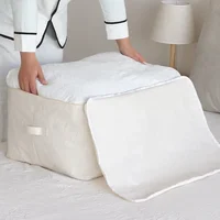 Thickened Large Cotton Storage Bag Linen Bag Quilt Storage Zipper Portable Moisture-proof Clothing Organizer  Under Bed Storage 1