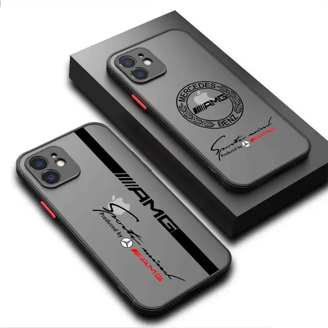 Matte Luxury AMG-Dark LOGO Capa Shell iPhone Case